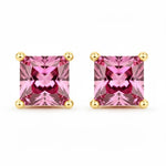 Square Prong Set Amethyst Stud Earrings