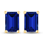 Octagon Prong Set Amethyst Stud Earrings