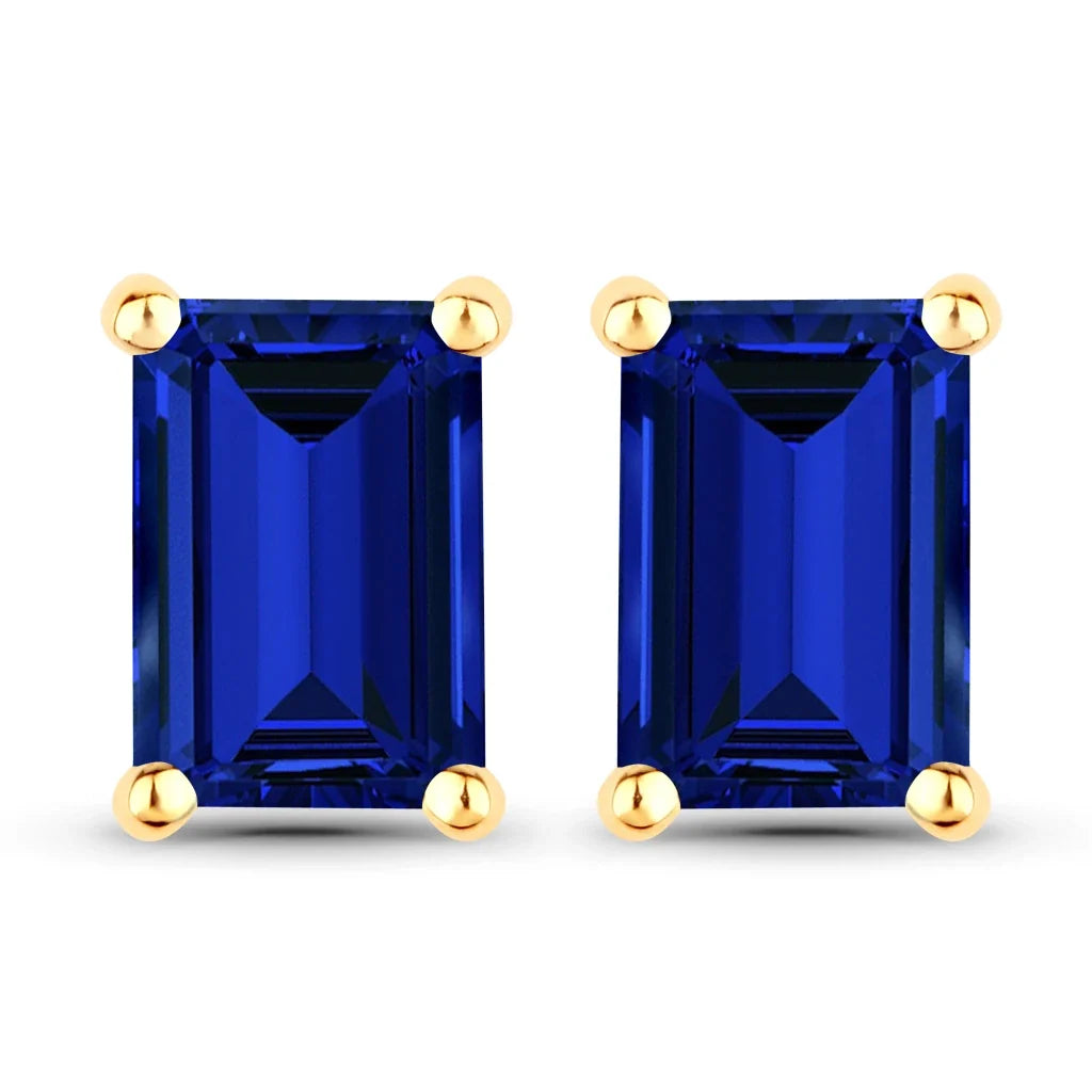 Octagon Prong Set Amethyst Stud Earrings