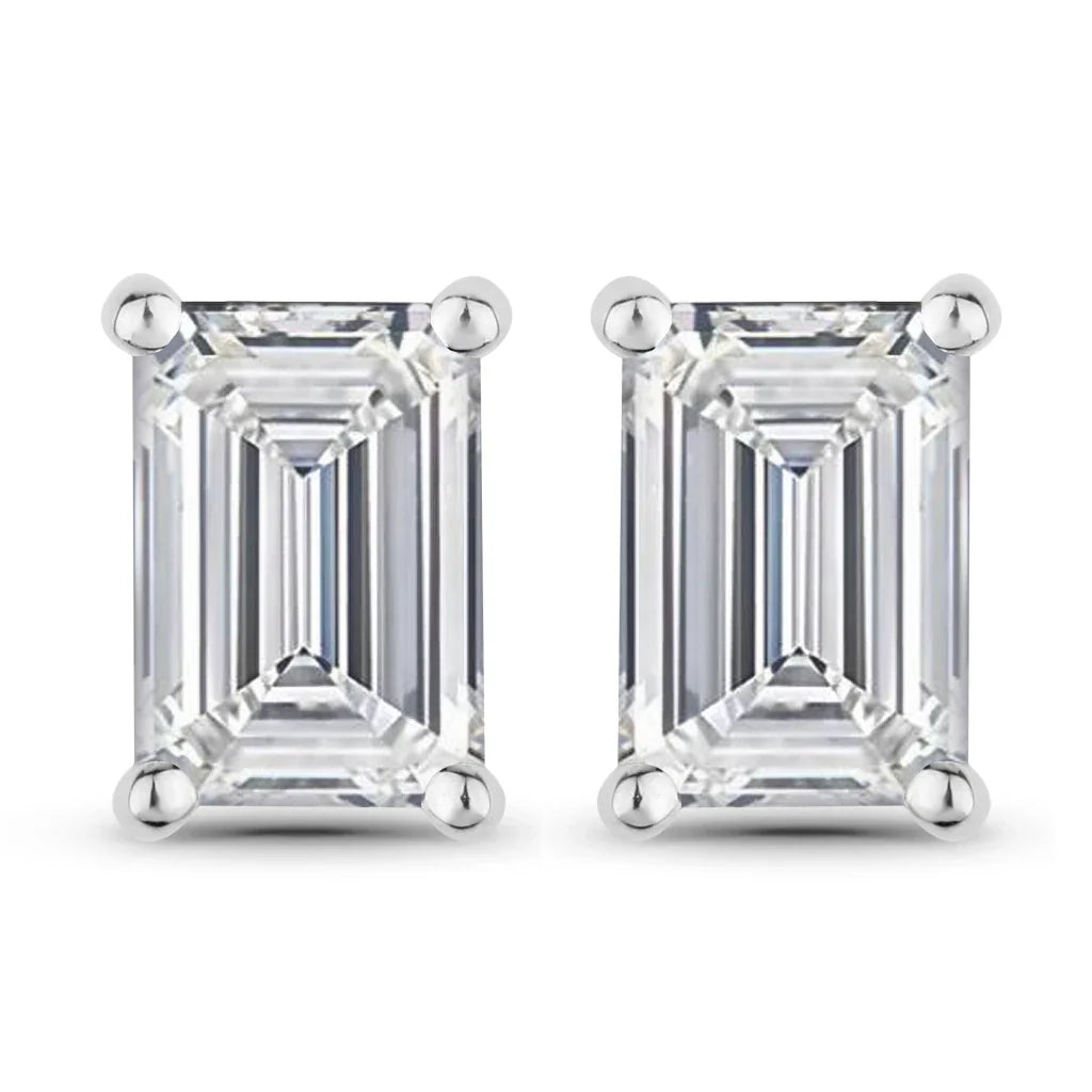 Octagon Prong Set Amethyst Stud Earrings