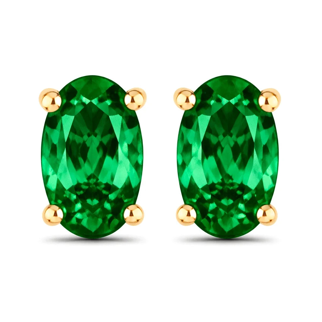 Solitaire Oval Prong-Set Stud Earrings