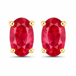 Solitaire Oval Prong-Set Stud Earrings