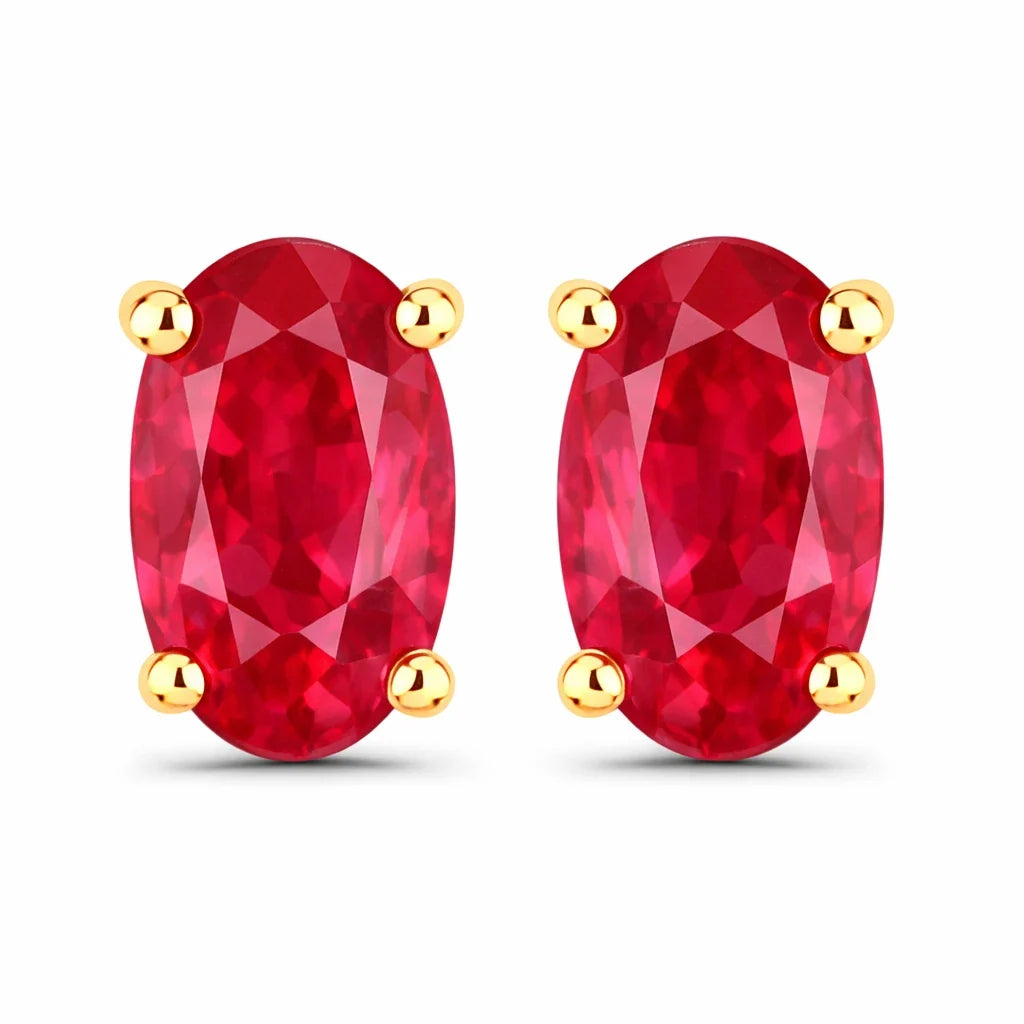 Solitaire Oval Prong-Set Stud Earrings