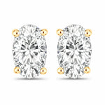 Solitaire Oval Prong-Set Stud Earrings