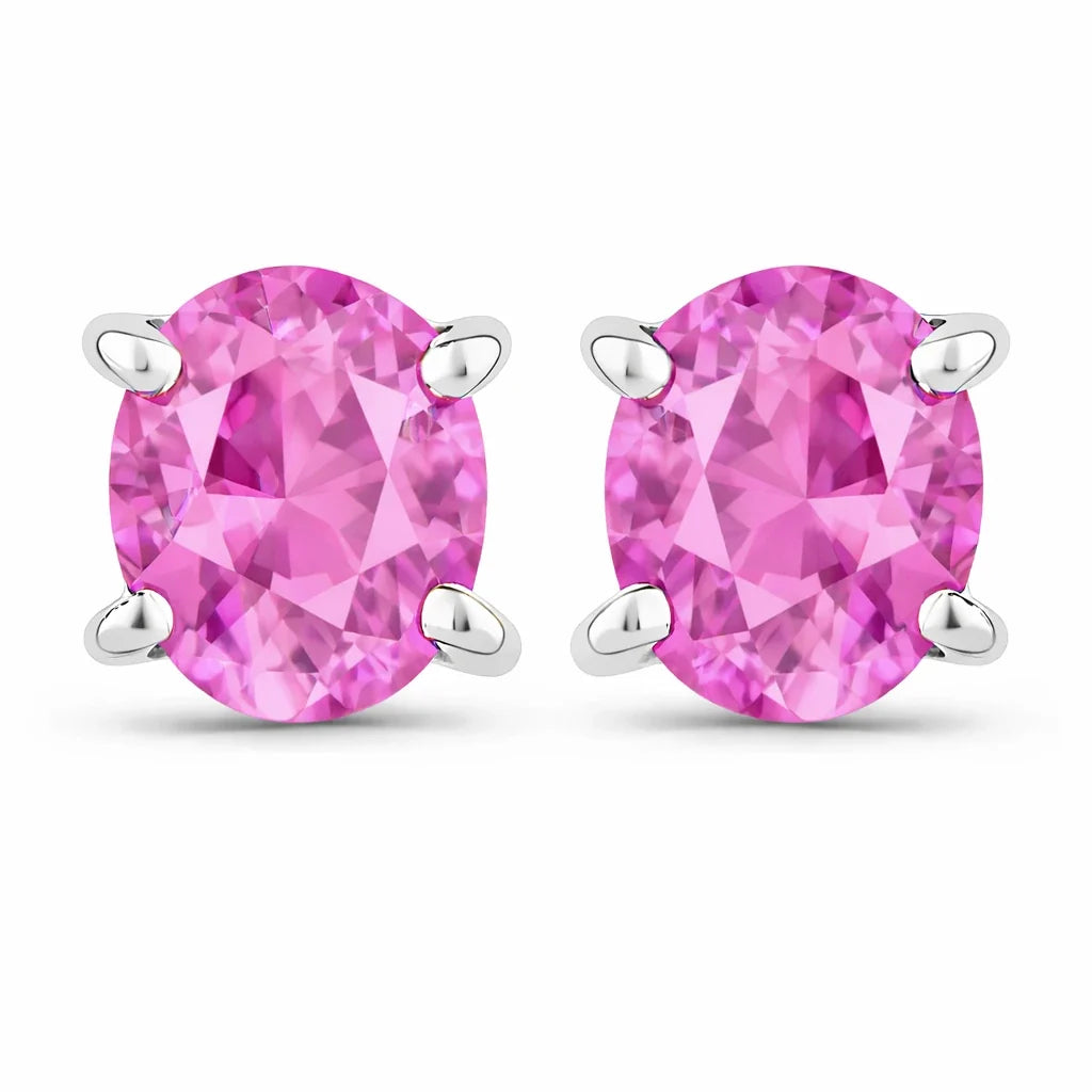 Oval Cut Amethyst Stud Earrings