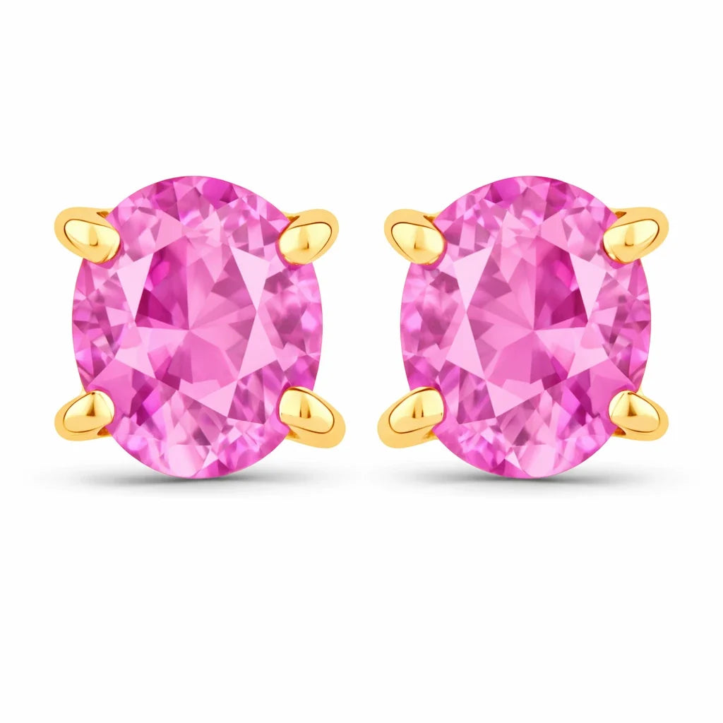 Oval Cut Amethyst Stud Earrings