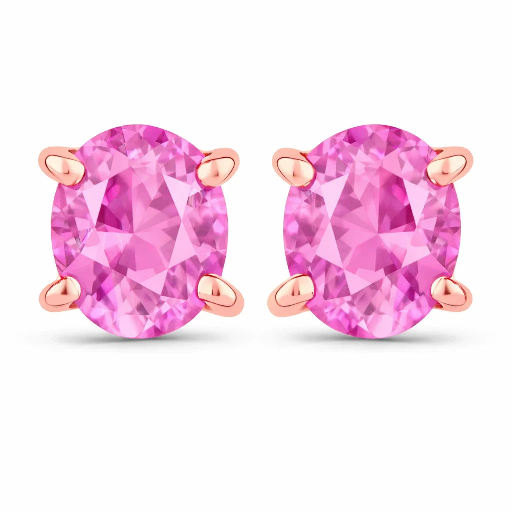 Oval Cut Amethyst Stud Earrings