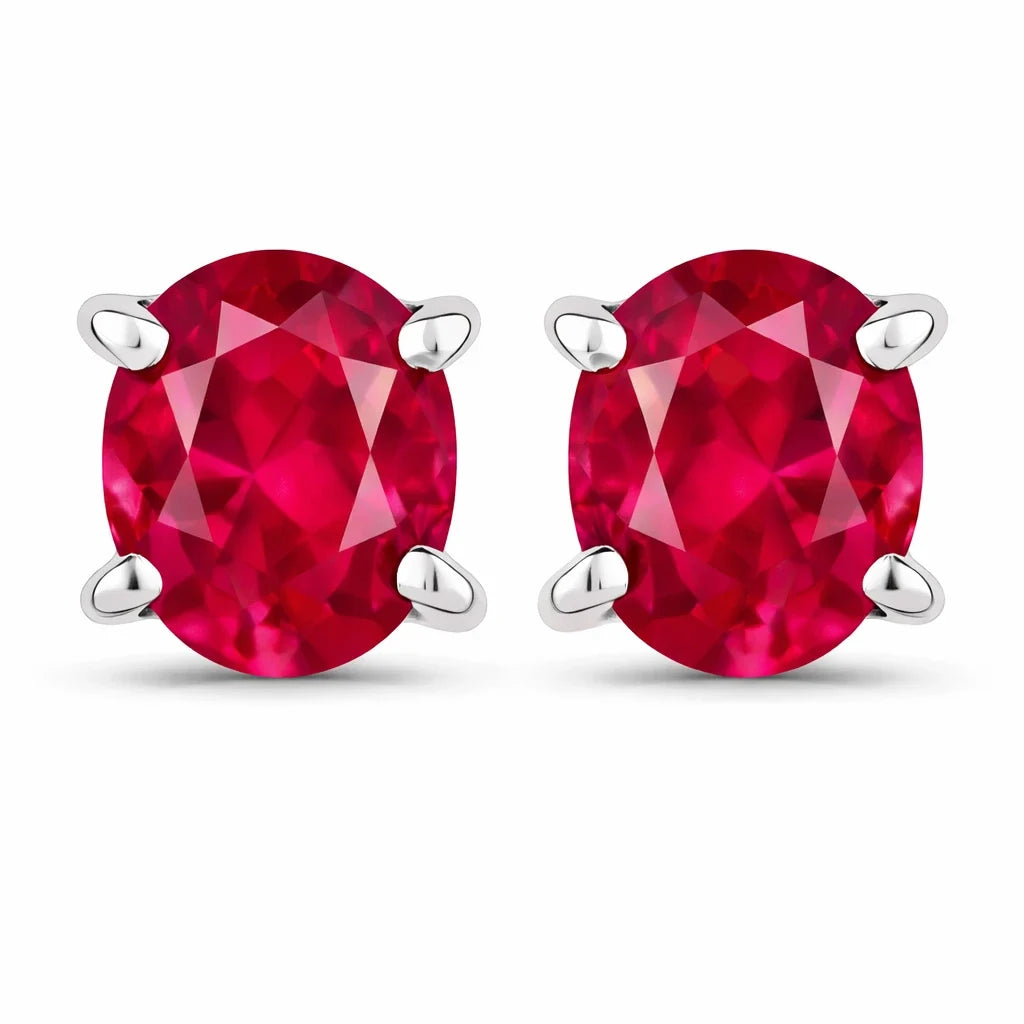 Oval Cut Amethyst Stud Earrings