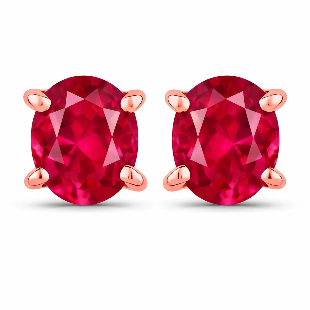 Oval Cut Amethyst Stud Earrings