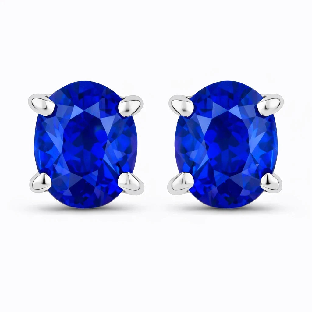 Oval Cut Amethyst Stud Earrings