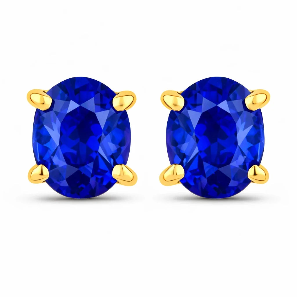Oval Cut Amethyst Stud Earrings