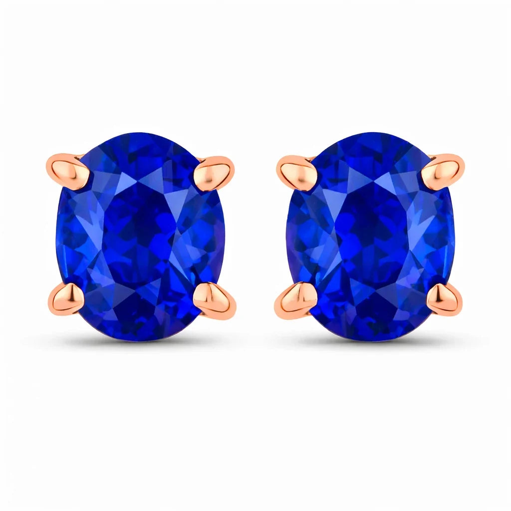 Oval Cut Amethyst Stud Earrings
