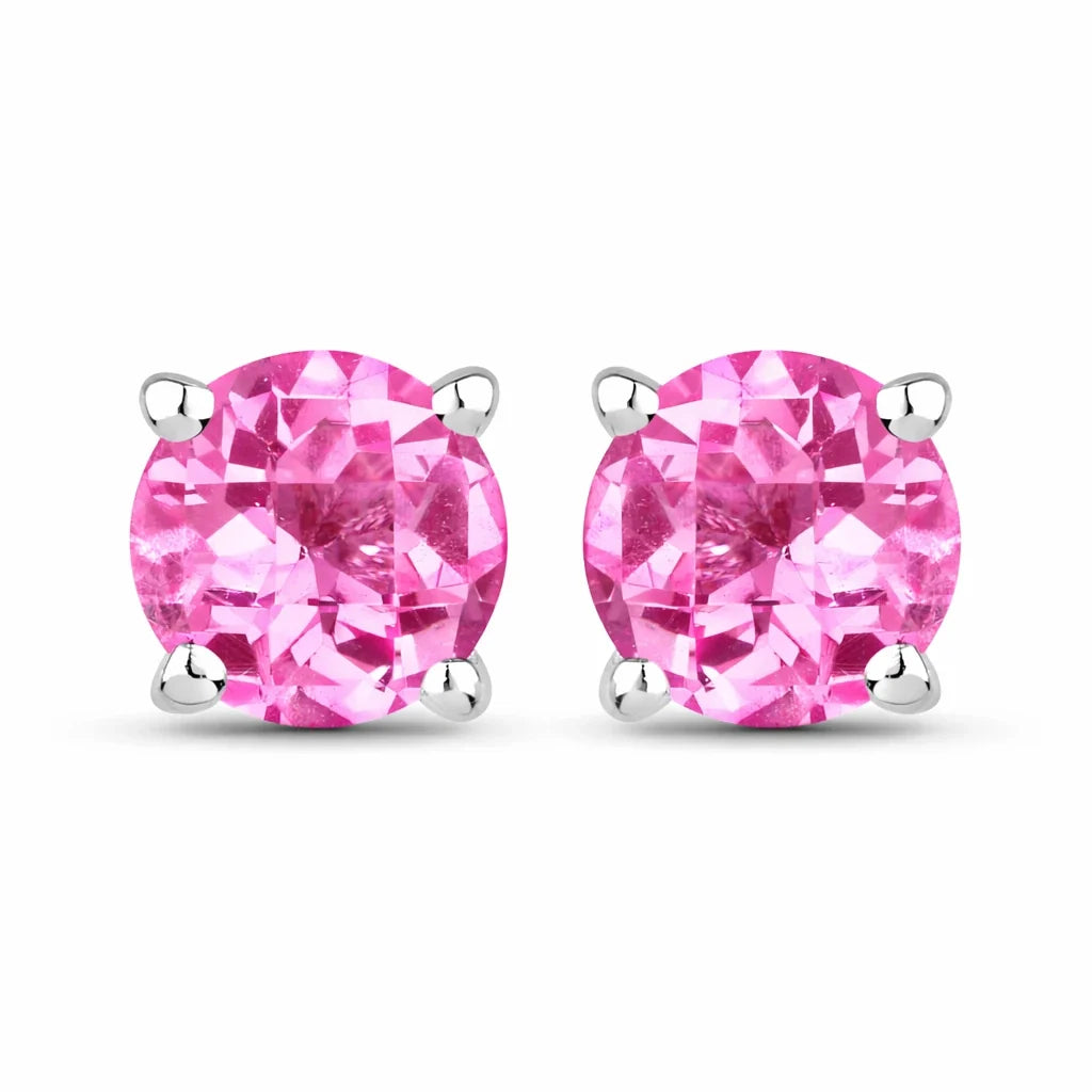 Round Cut Amethyst Stud Earrings