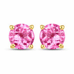 Round Cut Amethyst Stud Earrings