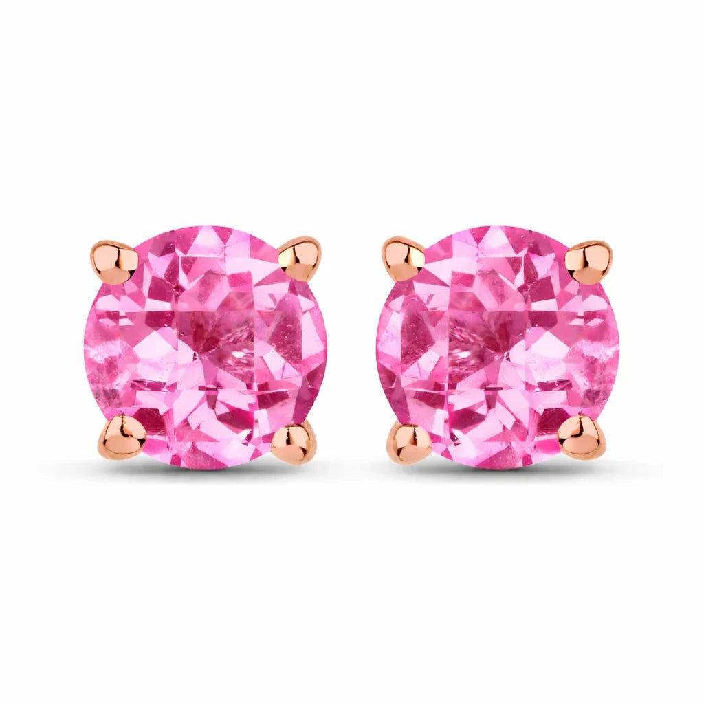 Round Cut Amethyst Stud Earrings