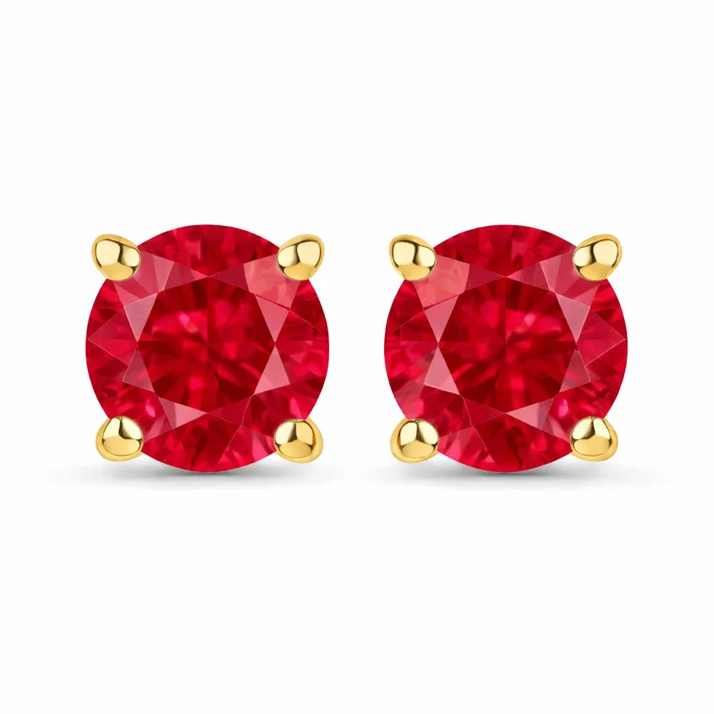Round Cut Amethyst Stud Earrings