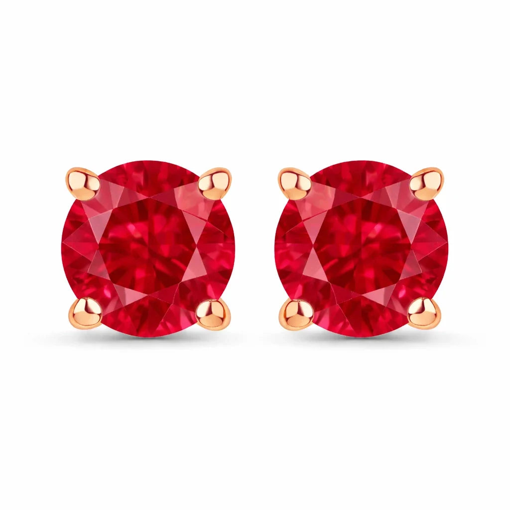 Round Cut Amethyst Stud Earrings