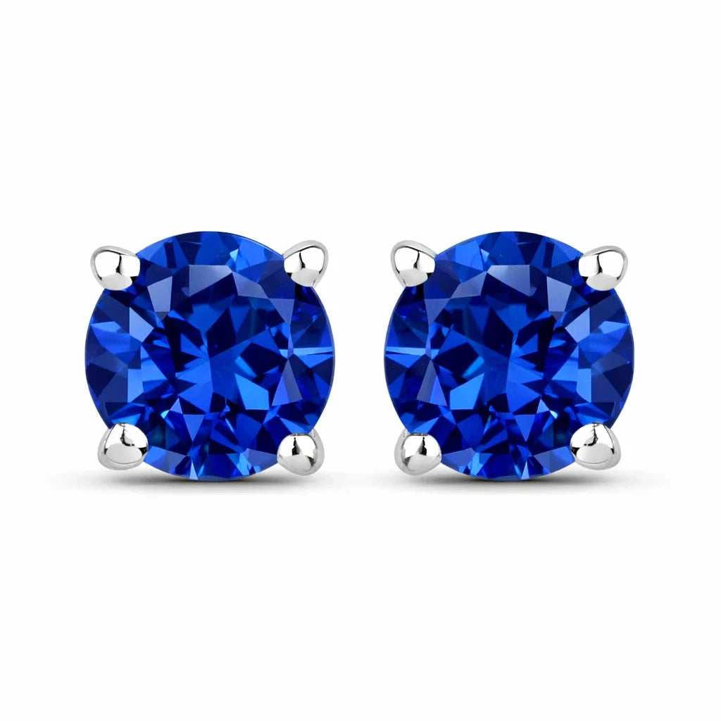 Round Cut Amethyst Stud Earrings