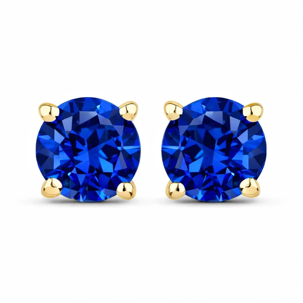 Round Cut Amethyst Stud Earrings