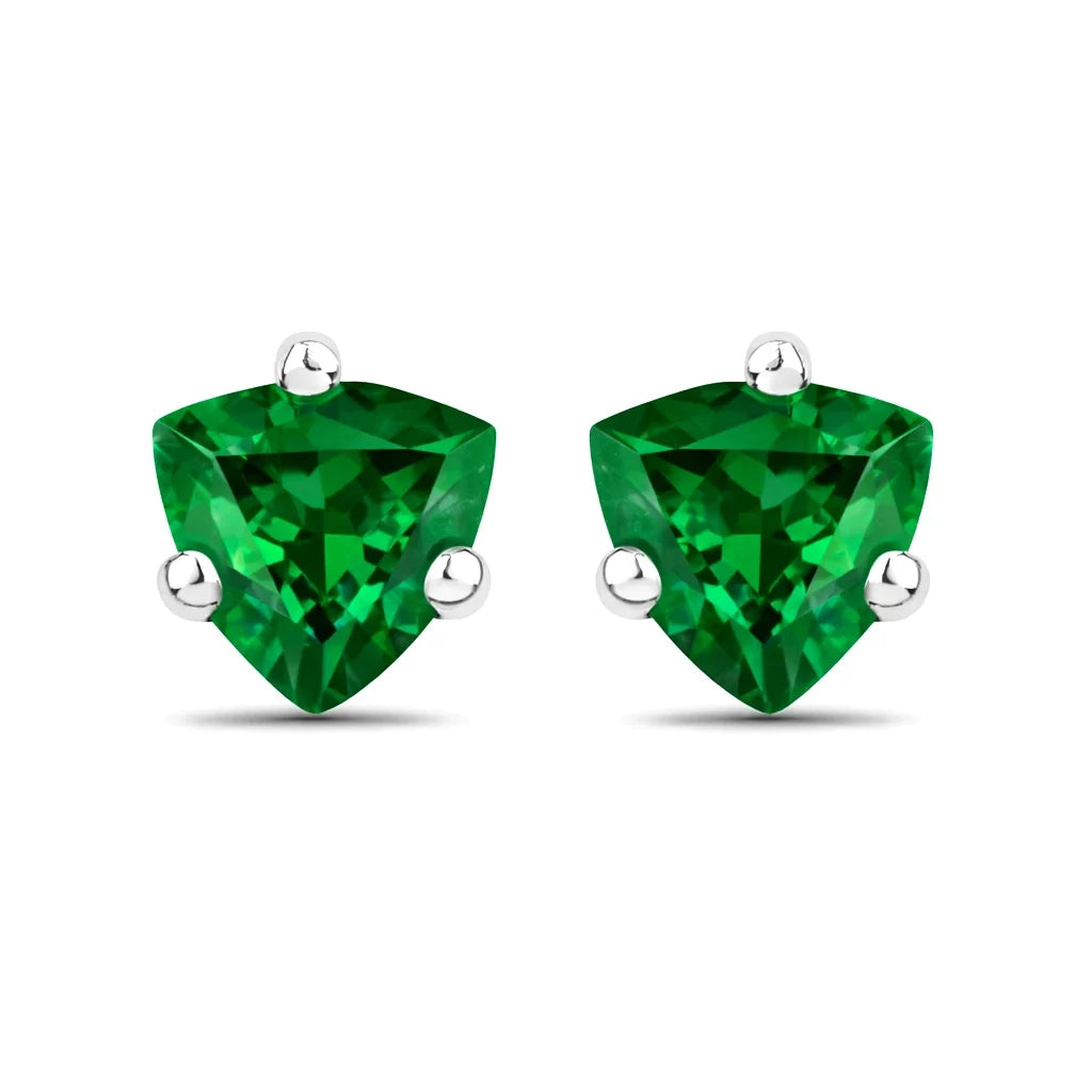Trillion Cut Amethyst Stud Earrings
