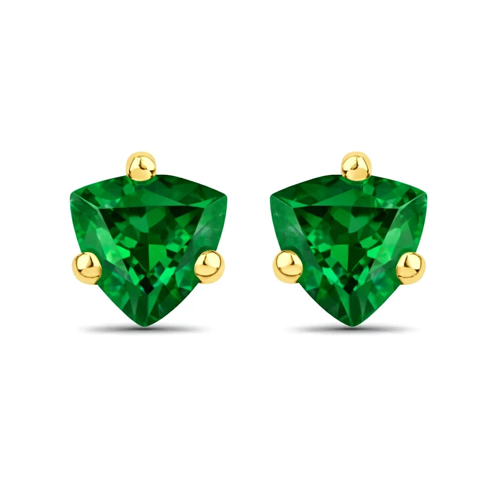 Trillion Cut Amethyst Stud Earrings