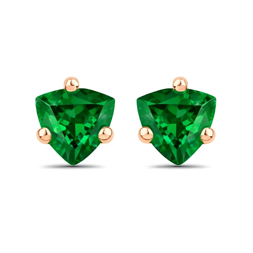 Trillion Cut Amethyst Stud Earrings