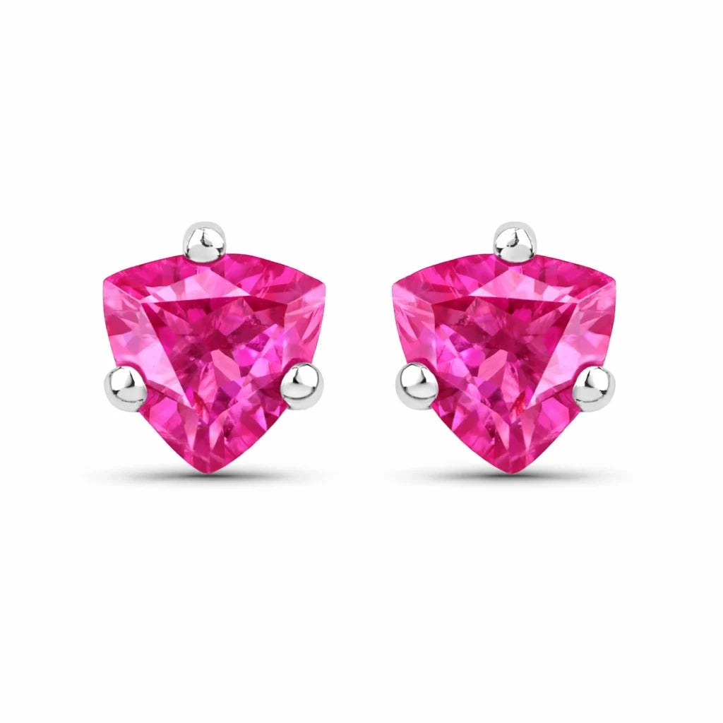 Trillion Cut Amethyst Stud Earrings