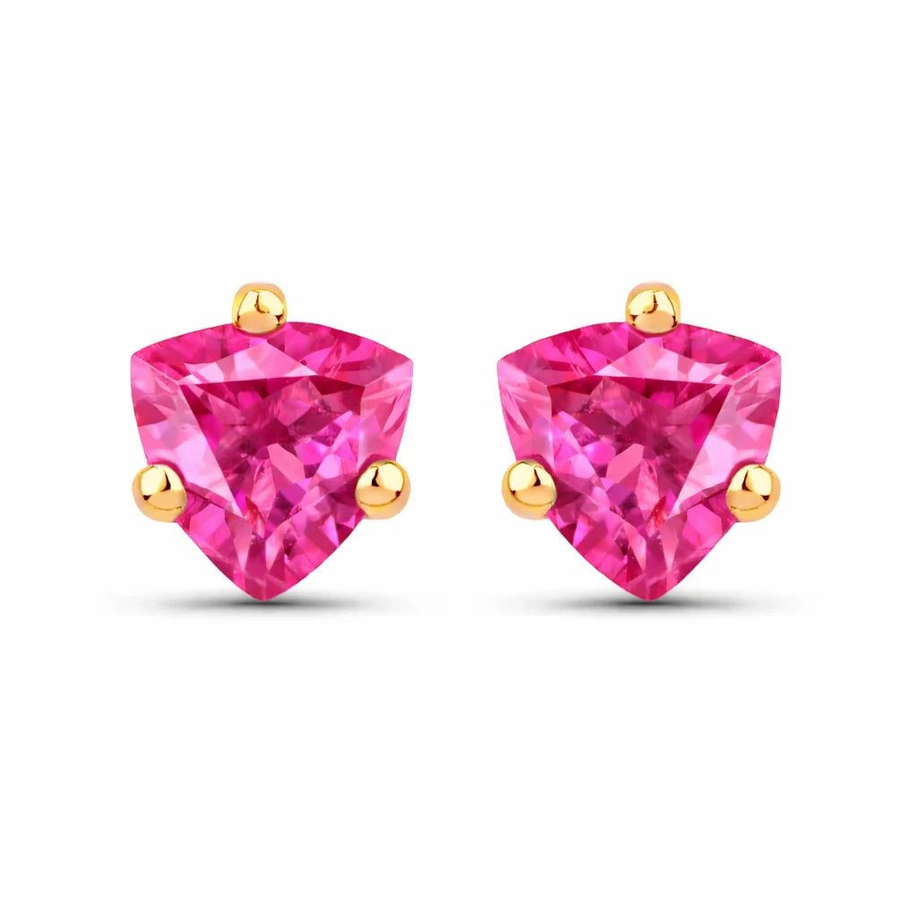 Trillion Cut Amethyst Stud Earrings