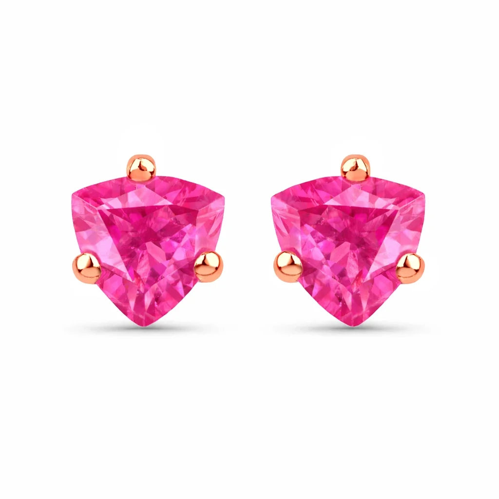 Trillion Cut Amethyst Stud Earrings