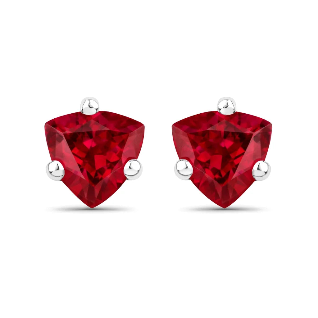 Trillion Cut Amethyst Stud Earrings