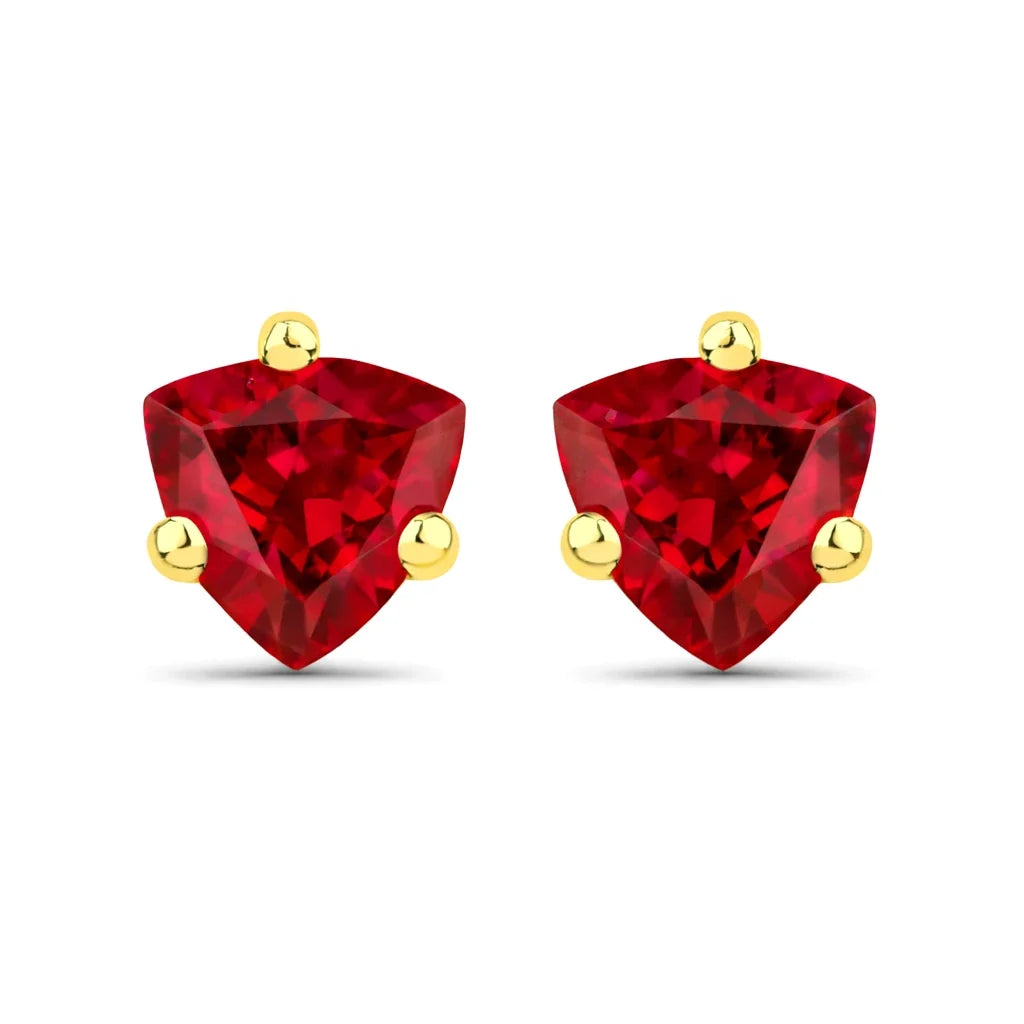 Trillion Cut Amethyst Stud Earrings