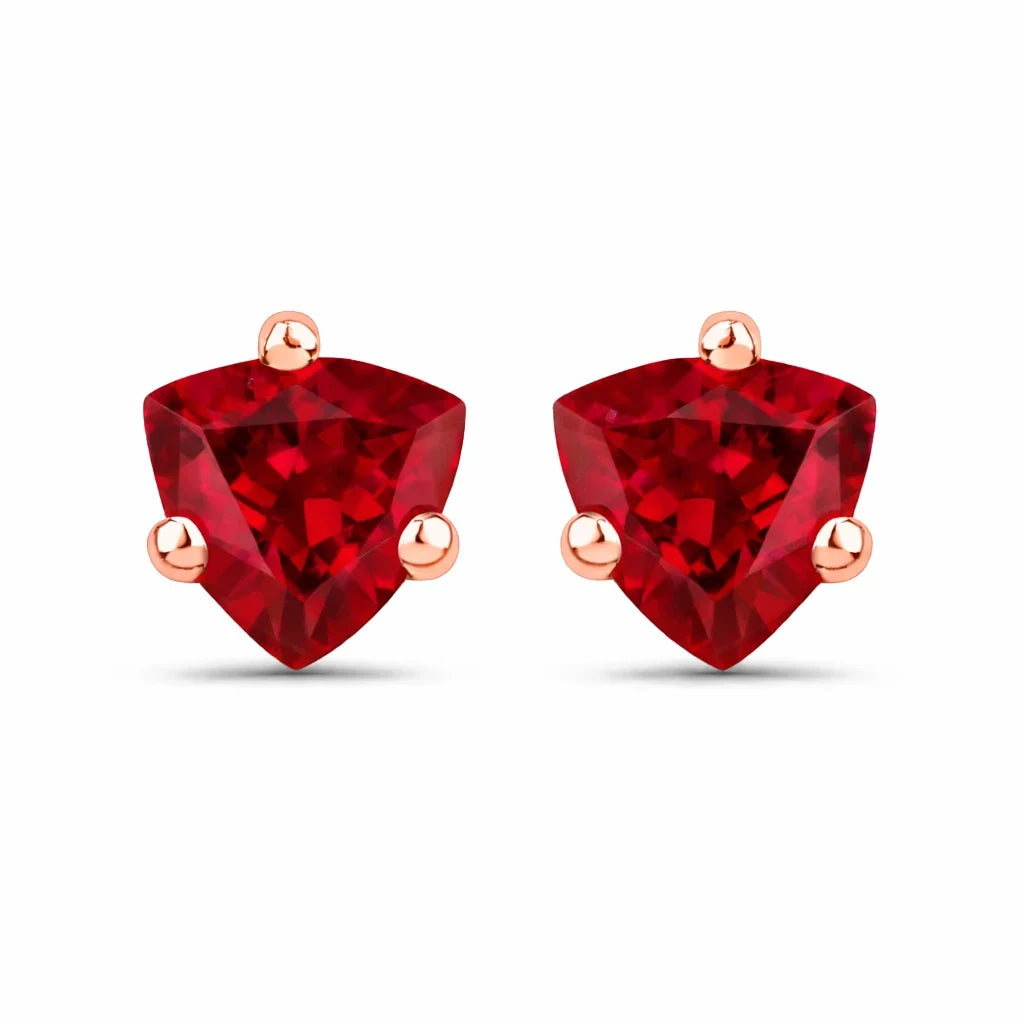 Trillion Cut Amethyst Stud Earrings