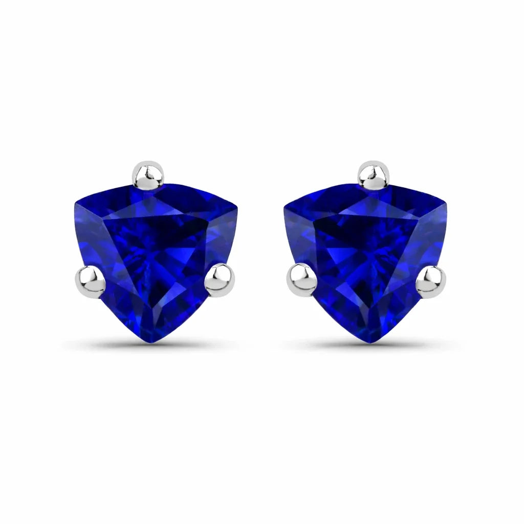 Trillion Cut Amethyst Stud Earrings