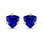 Trillion Cut Amethyst Stud Earrings