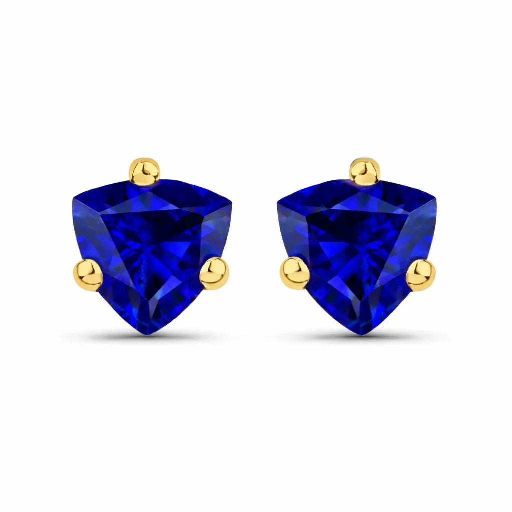Trillion Cut Amethyst Stud Earrings