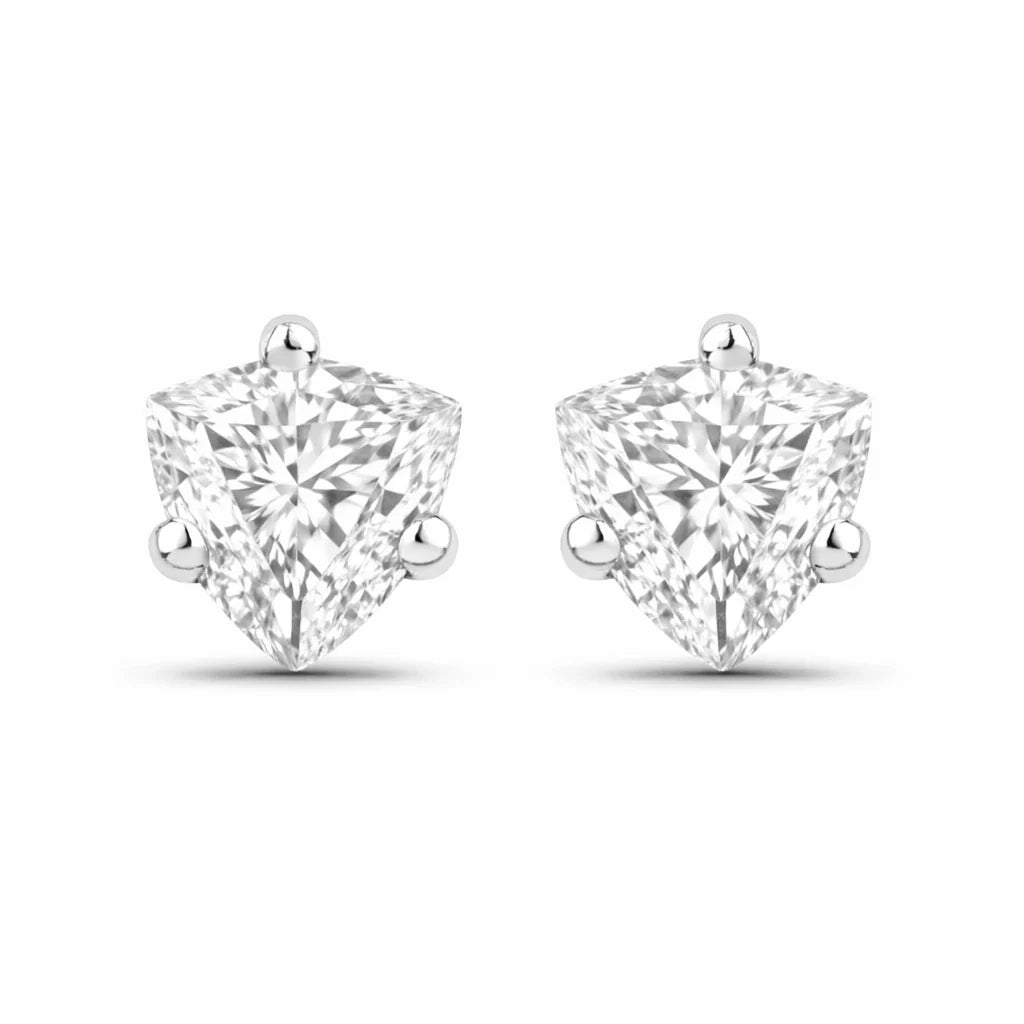 Trillion Cut Amethyst Stud Earrings