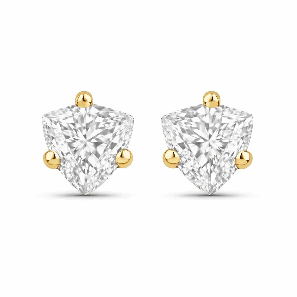 Trillion Cut Amethyst Stud Earrings