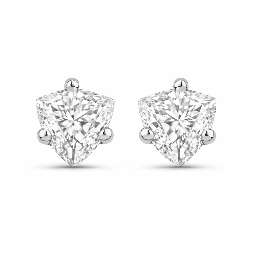 Trillion Cut Amethyst Stud Earrings