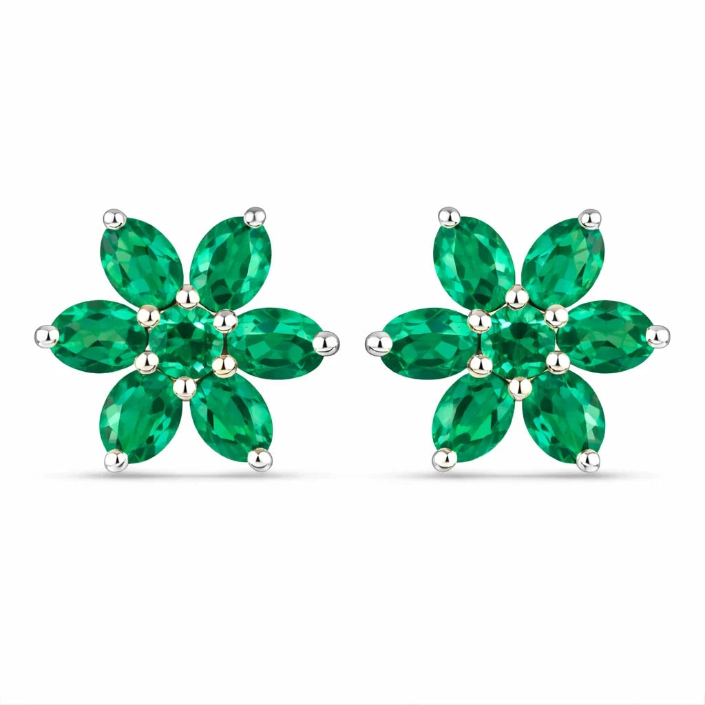 Amethyst Flower Stud Earrings
