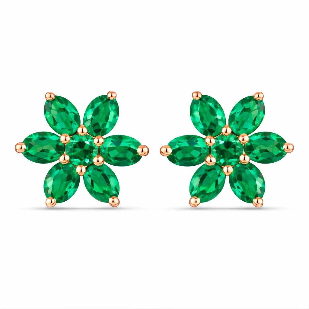 Amethyst Flower Stud Earrings