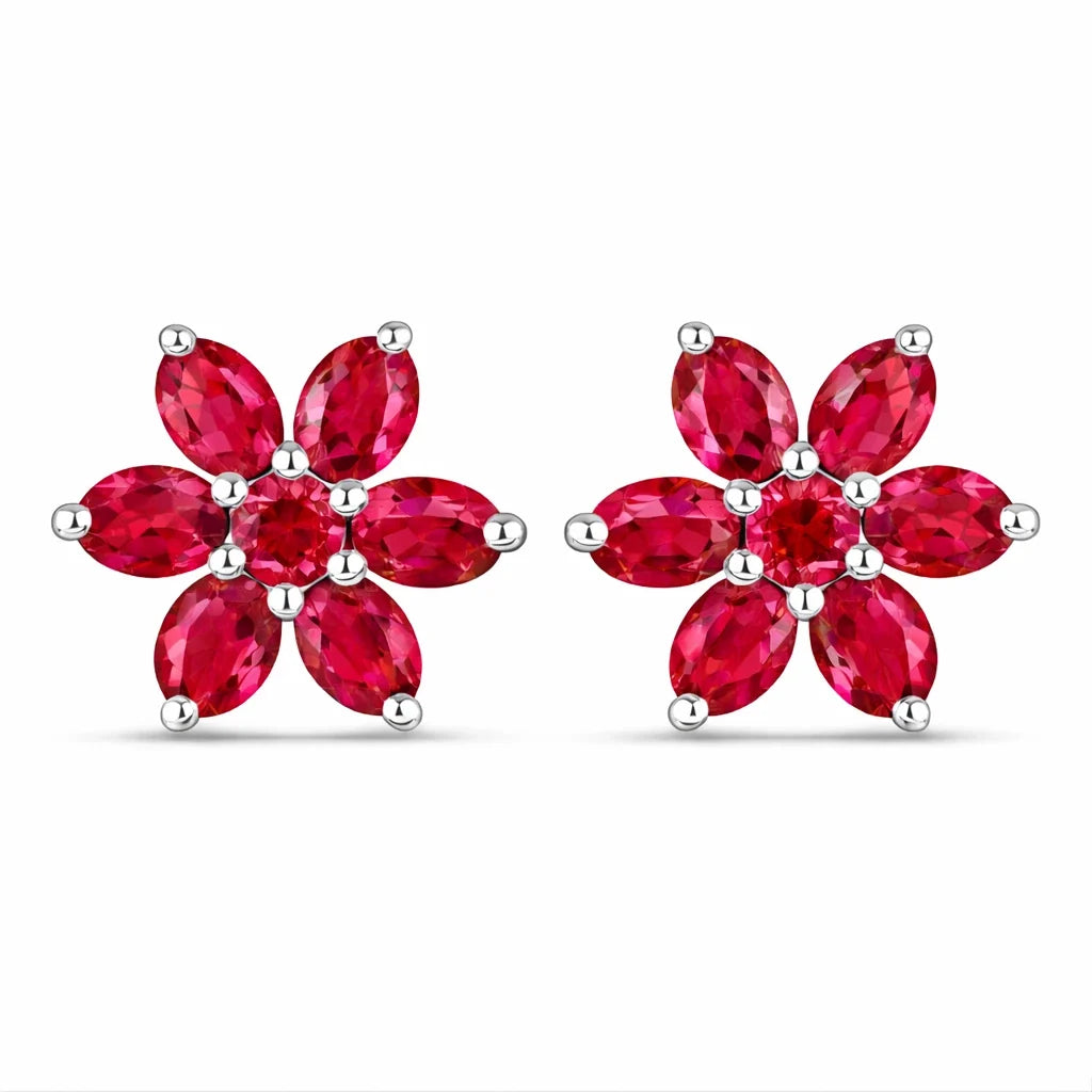 Amethyst Flower Stud Earrings