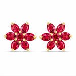 Amethyst Flower Stud Earrings