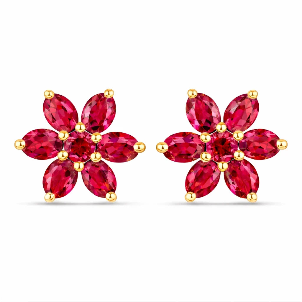 Amethyst Flower Stud Earrings