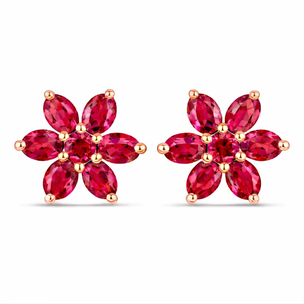 Amethyst Flower Stud Earrings