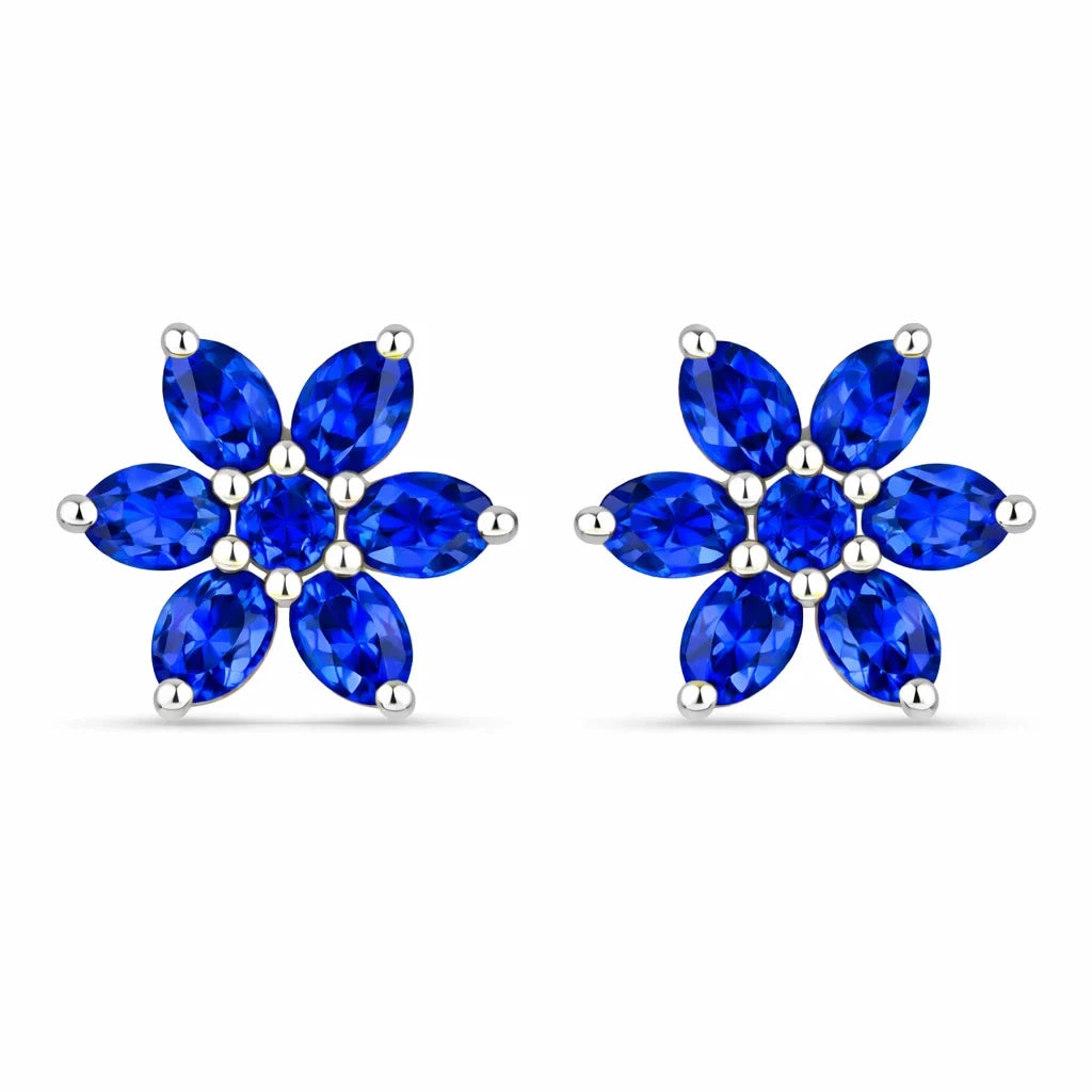 Amethyst Flower Stud Earrings