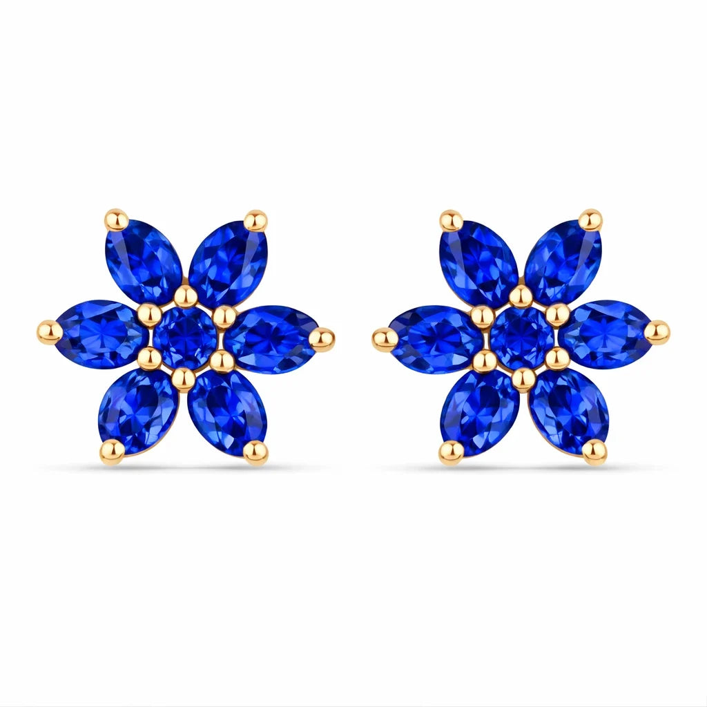 Amethyst Flower Stud Earrings