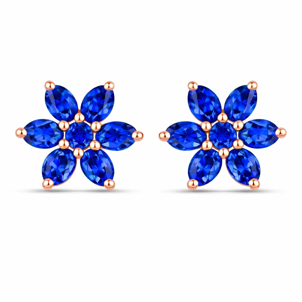 Amethyst Flower Stud Earrings