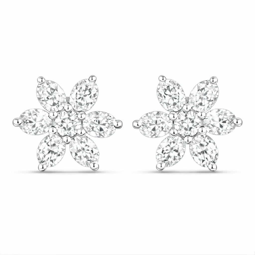 Amethyst Flower Stud Earrings
