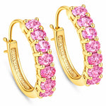 Oval Cut Amethyst Hoop Earrings