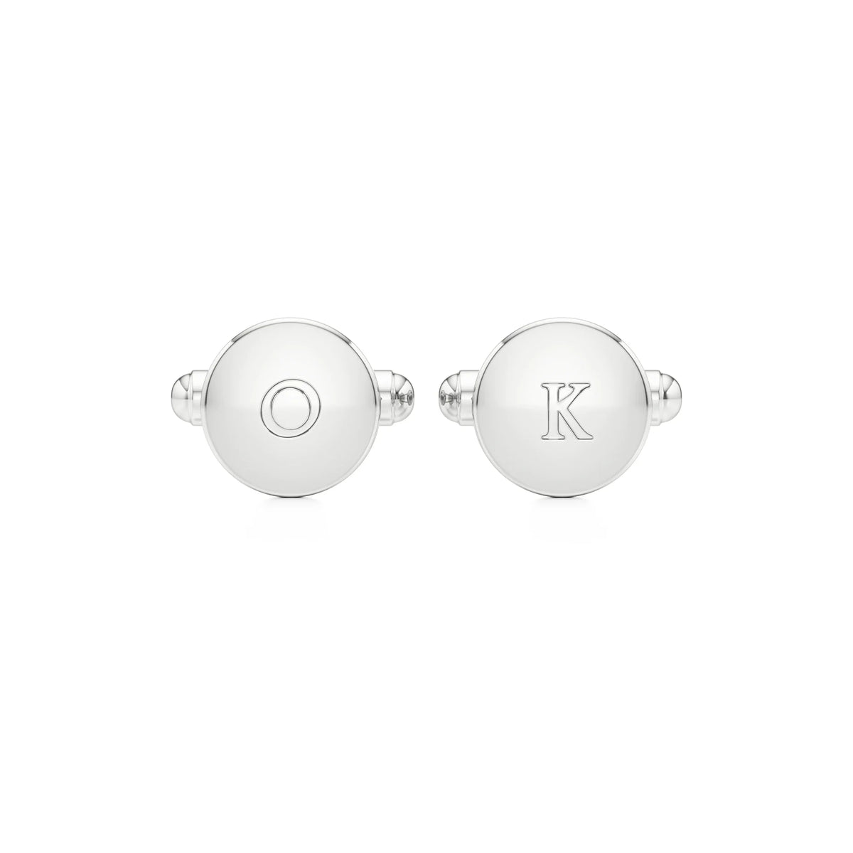 Round Classic Initials Cufflinks